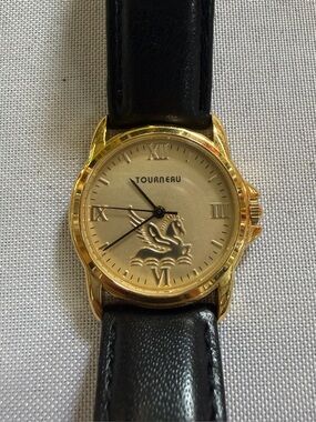 Tourneau Womens Pegasus Watch 32mm Gold Tone Leather Limited Edition